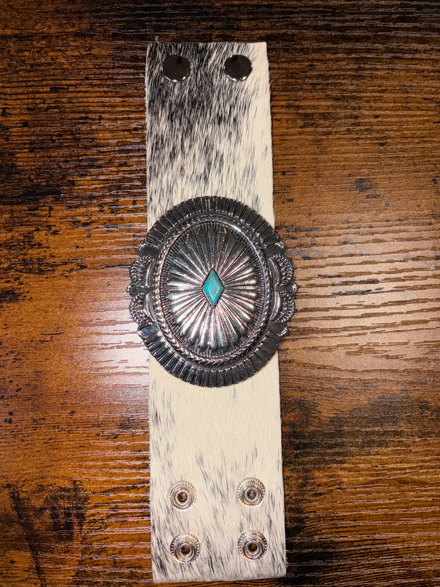 The Concho Collection - Genuine Leather Cuff Bracelet - The Vault by Sacha