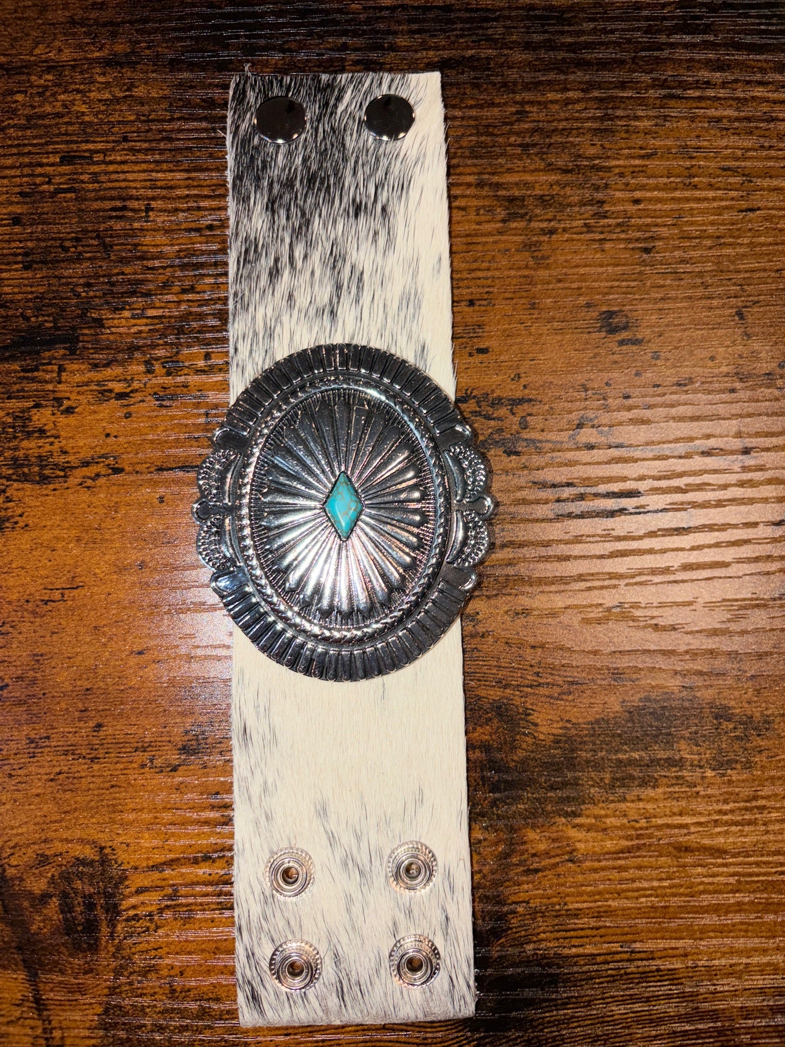 The Concho Collection - Genuine Leather Cuff Bracelet - The Vault by Sacha