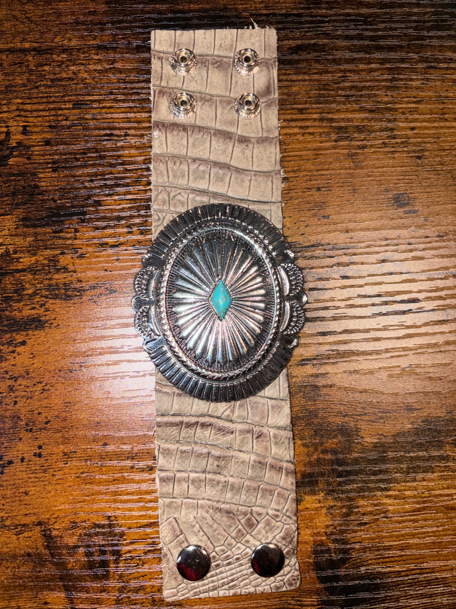 The Concho Collection - Genuine Leather Cuff Bracelet - The Vault by Sacha