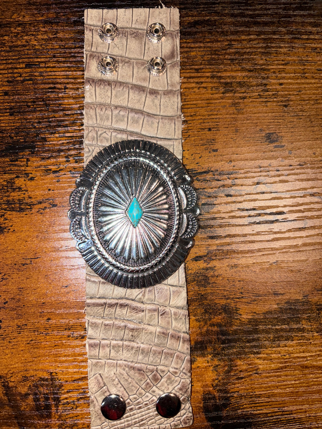 The Concho Collection - Genuine Leather Cuff Bracelet - The Vault by Sacha
