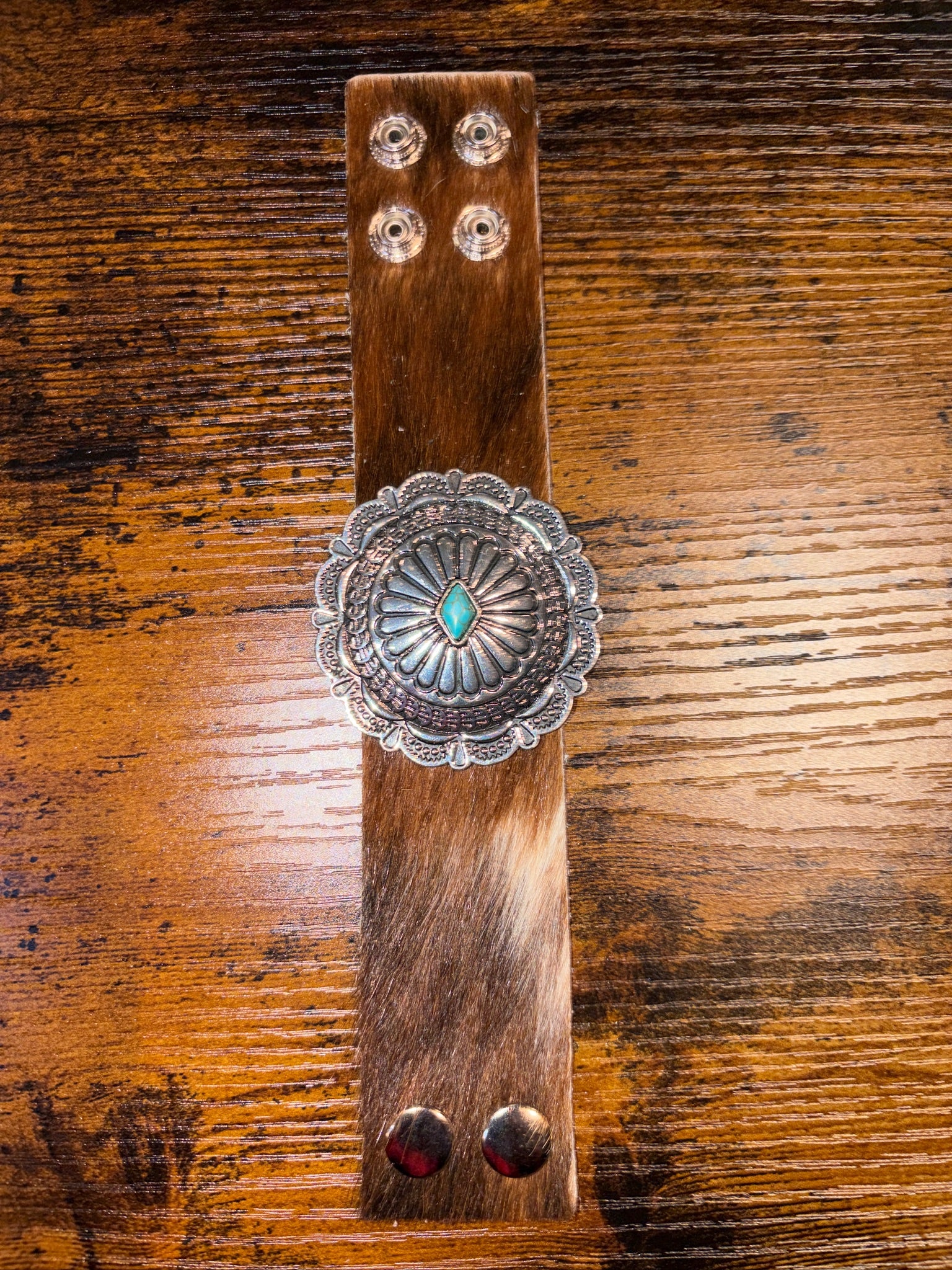 The Concho Collection - Genuine Leather Cuff Bracelet - The Vault by Sacha