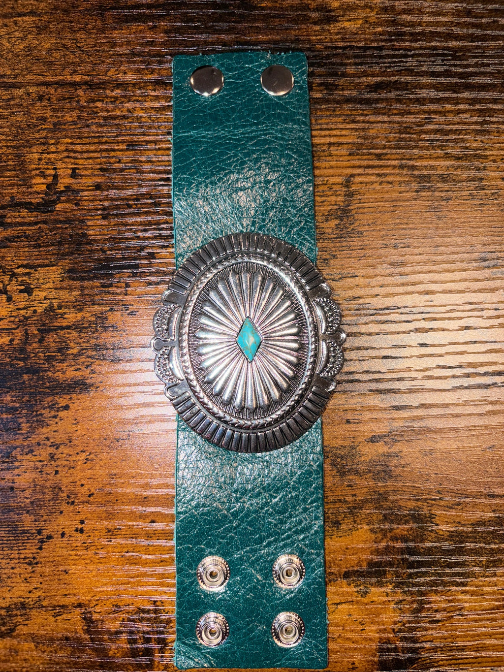 The Concho Collection - Genuine Leather Cuff Bracelet - The Vault by Sacha