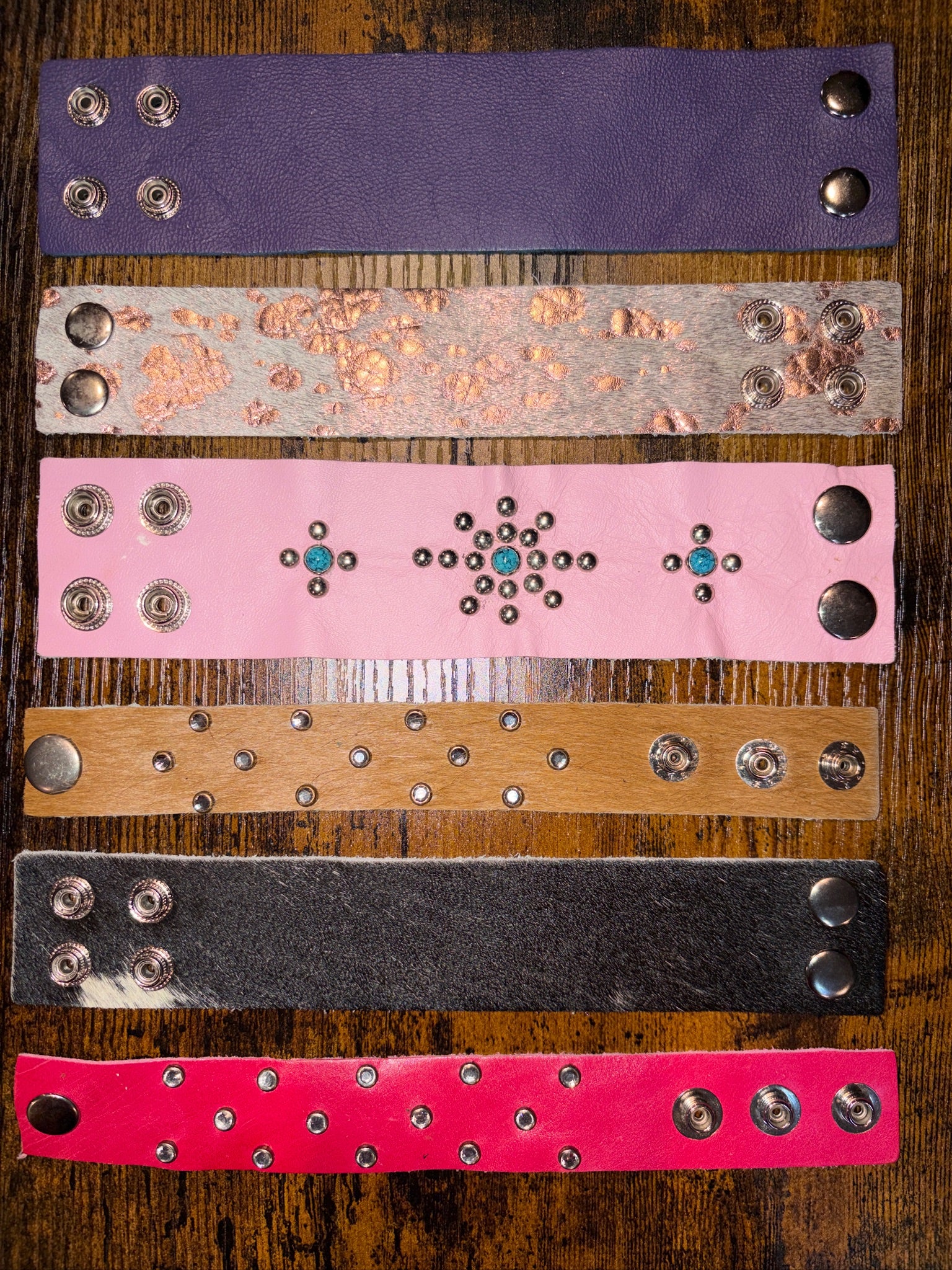 The Studded Collection - Genuine Leather Cuff Bracelet - The Vault by Sacha