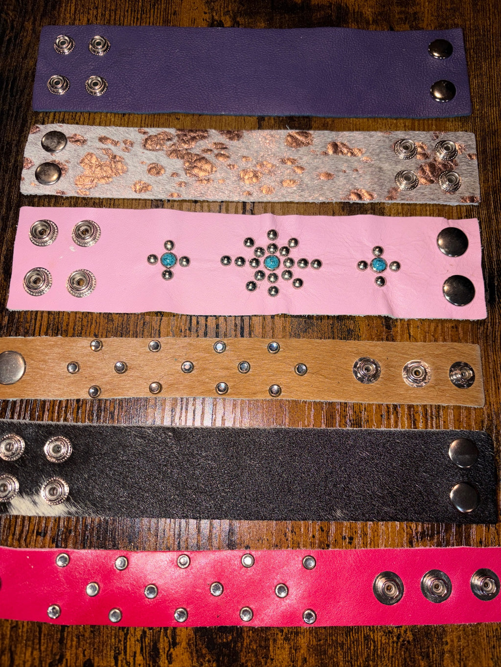 The Studded Collection - Genuine Leather Cuff Bracelet - The Vault by Sacha