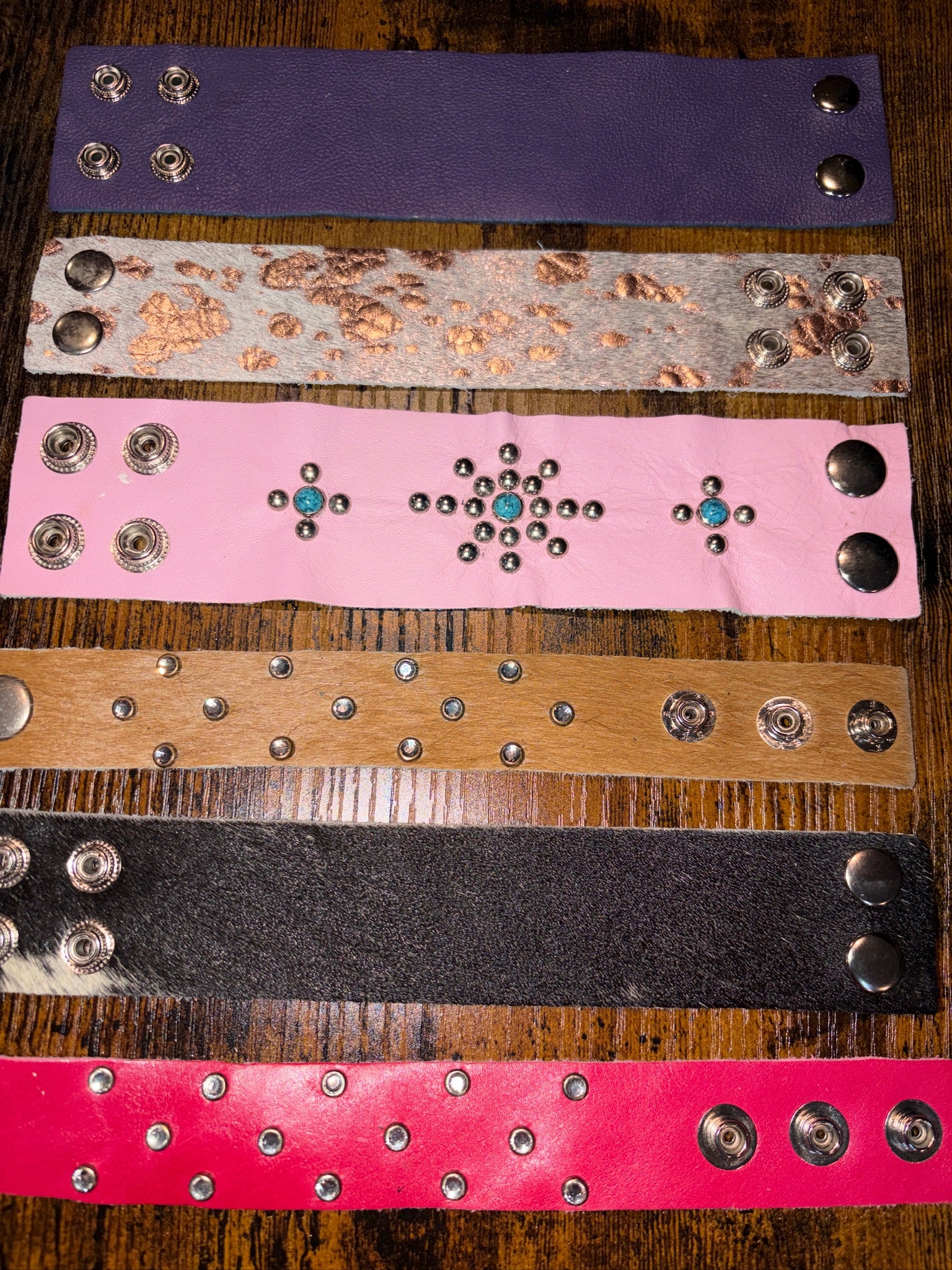 The Studded Collection - Genuine Leather Cuff Bracelet - The Vault by Sacha