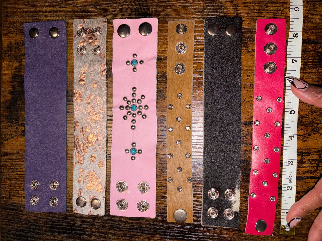 The Studded Collection - Genuine Leather Cuff Bracelet - The Vault by Sacha