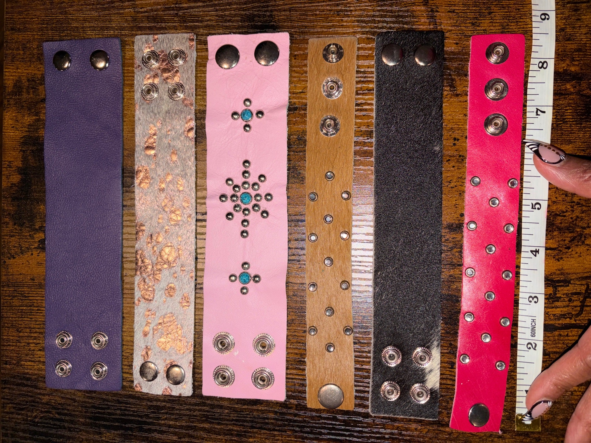 The Studded Collection - Genuine Leather Cuff Bracelet - The Vault by Sacha