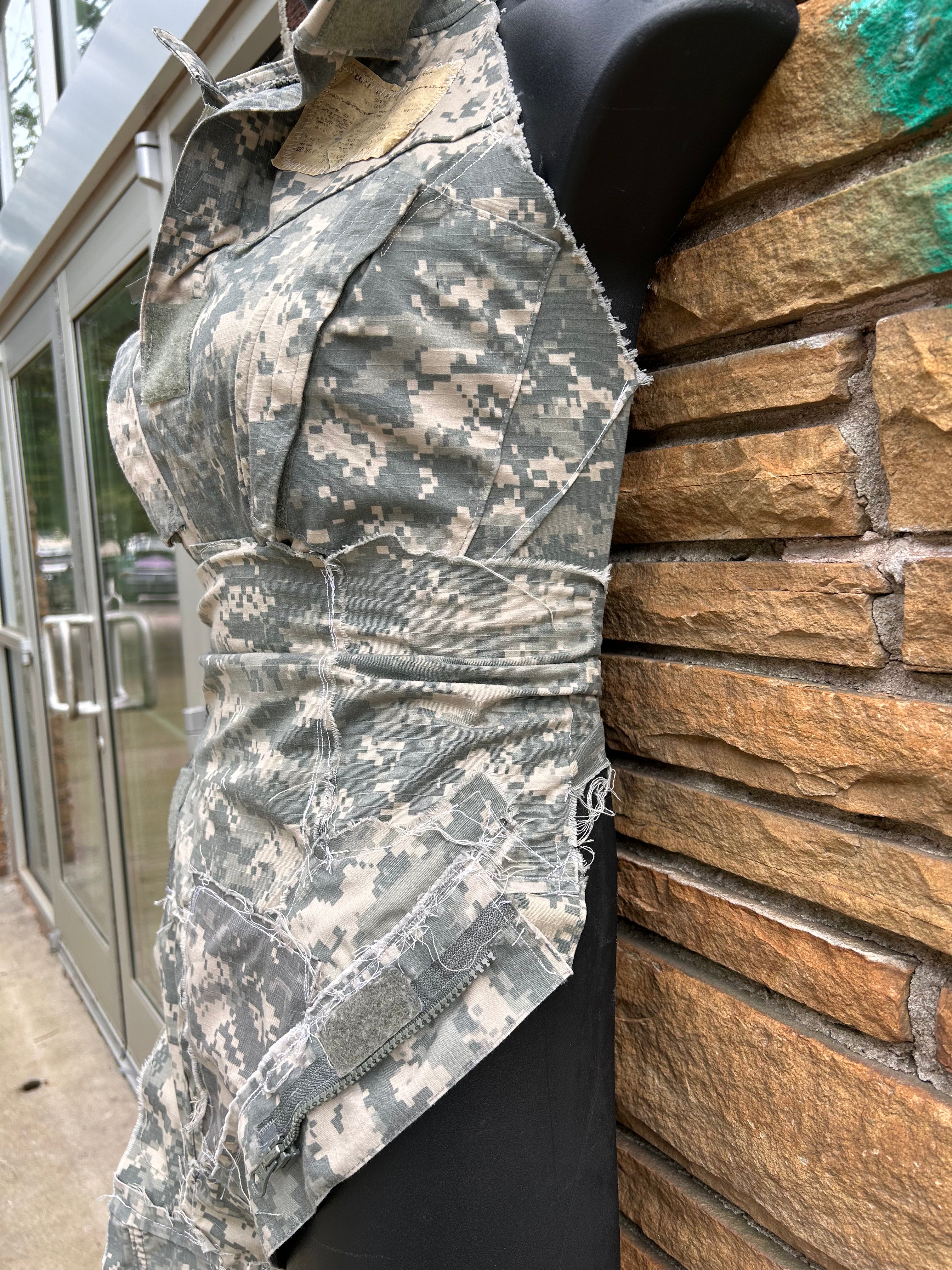 Custom Army Fatigue Halter | Size S | Belt OS (Can Be Worn Many Ways) - The Vault by Sacha