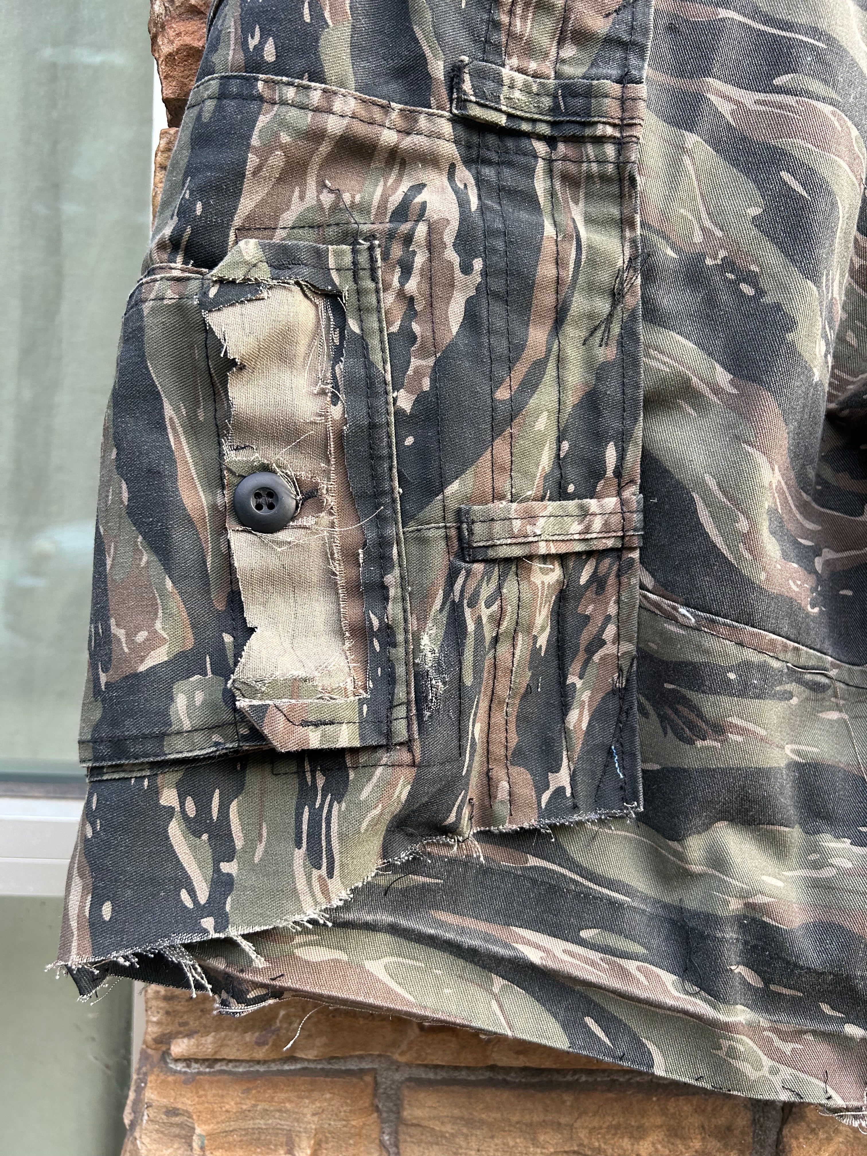 Custom Camo Distressed Shorts 10-12 days production from order - The Vault by Sacha