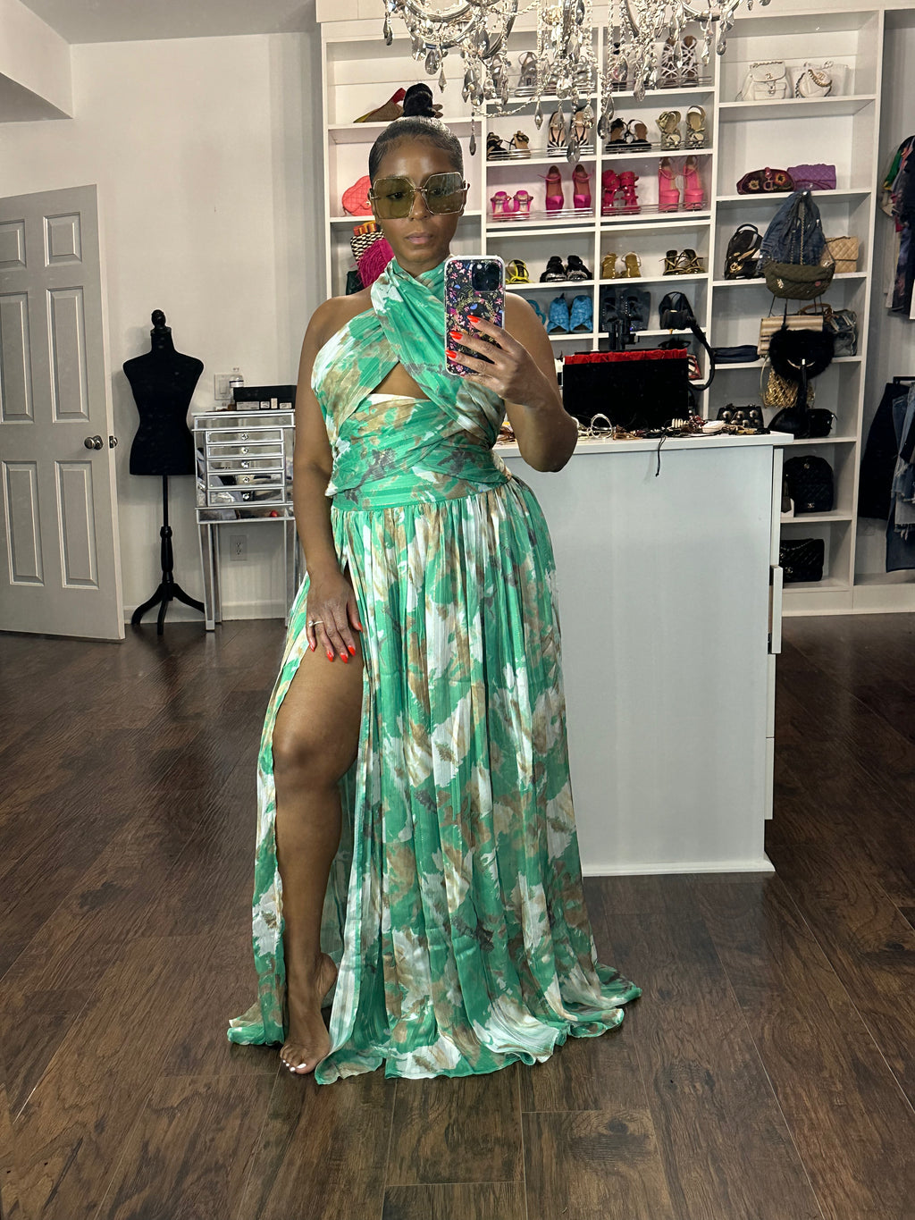 Criss Cross Maxi Dress w/ Split - The Vault by Sacha