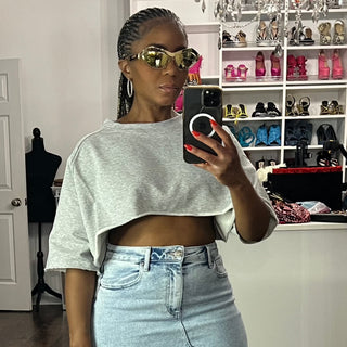 Short Sleeve Cropped Sweatshirt - The Vault by Sacha