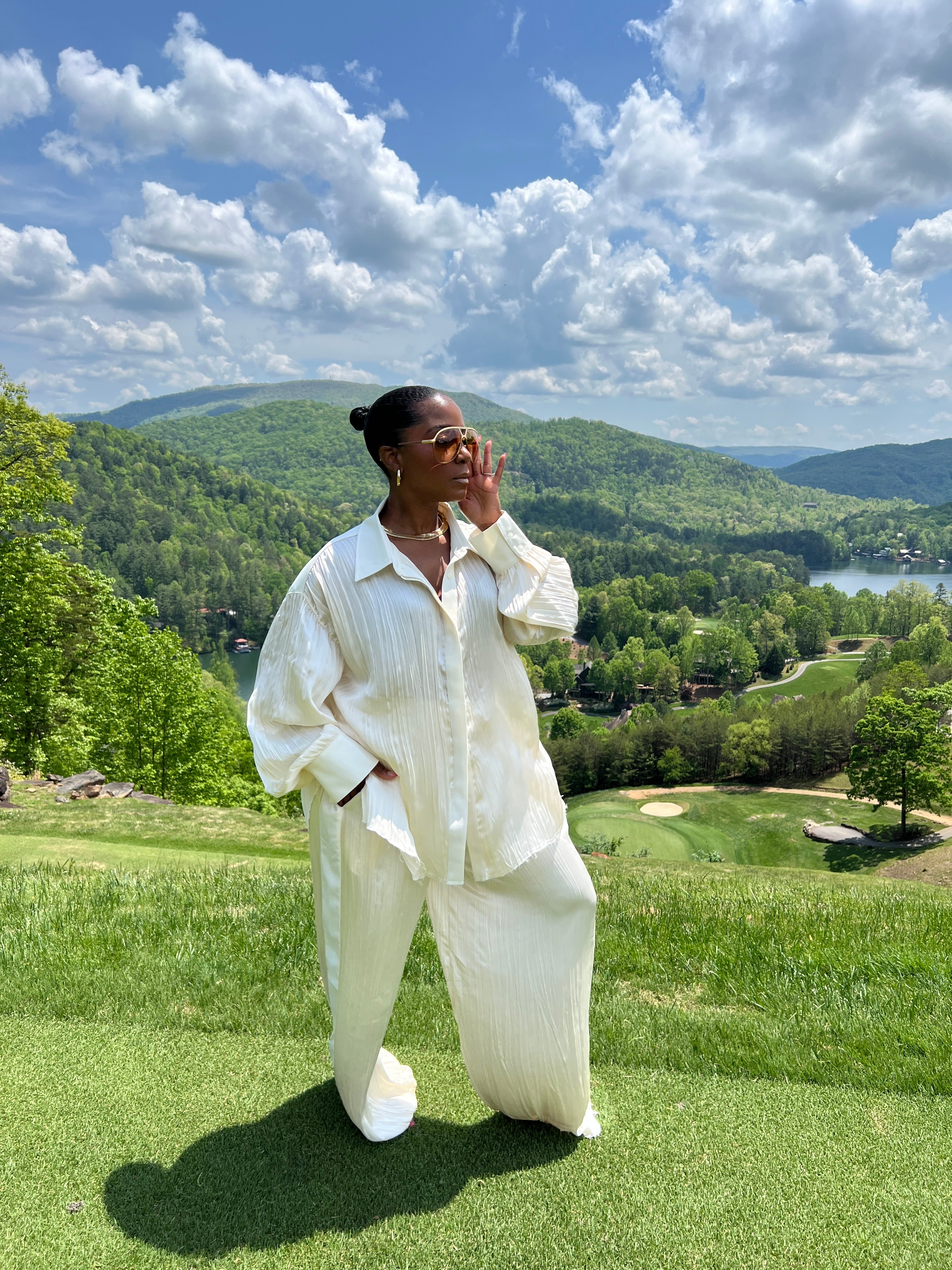 Cream Pleated Two-Piece Set - The Vault by Sacha