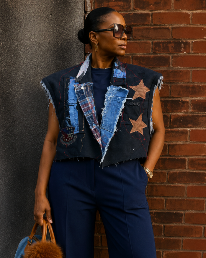 Custom Vintage Brave Combat Star Crop Blazer