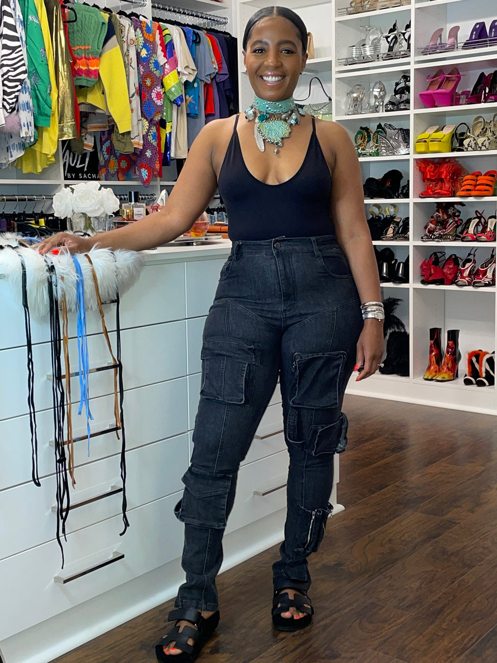 Cargo Pocket Skinny Jeans - The Vault by Sacha