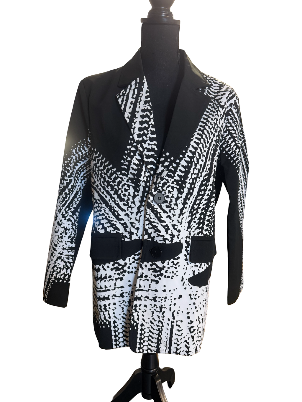 Graphic Black and White Blazer - The Vault by Sacha