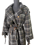 Charcoal Gray Plaid Trench - The Vault by Sacha