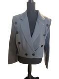Gray Cropped Double Breasted Blazer - The Vault by Sacha