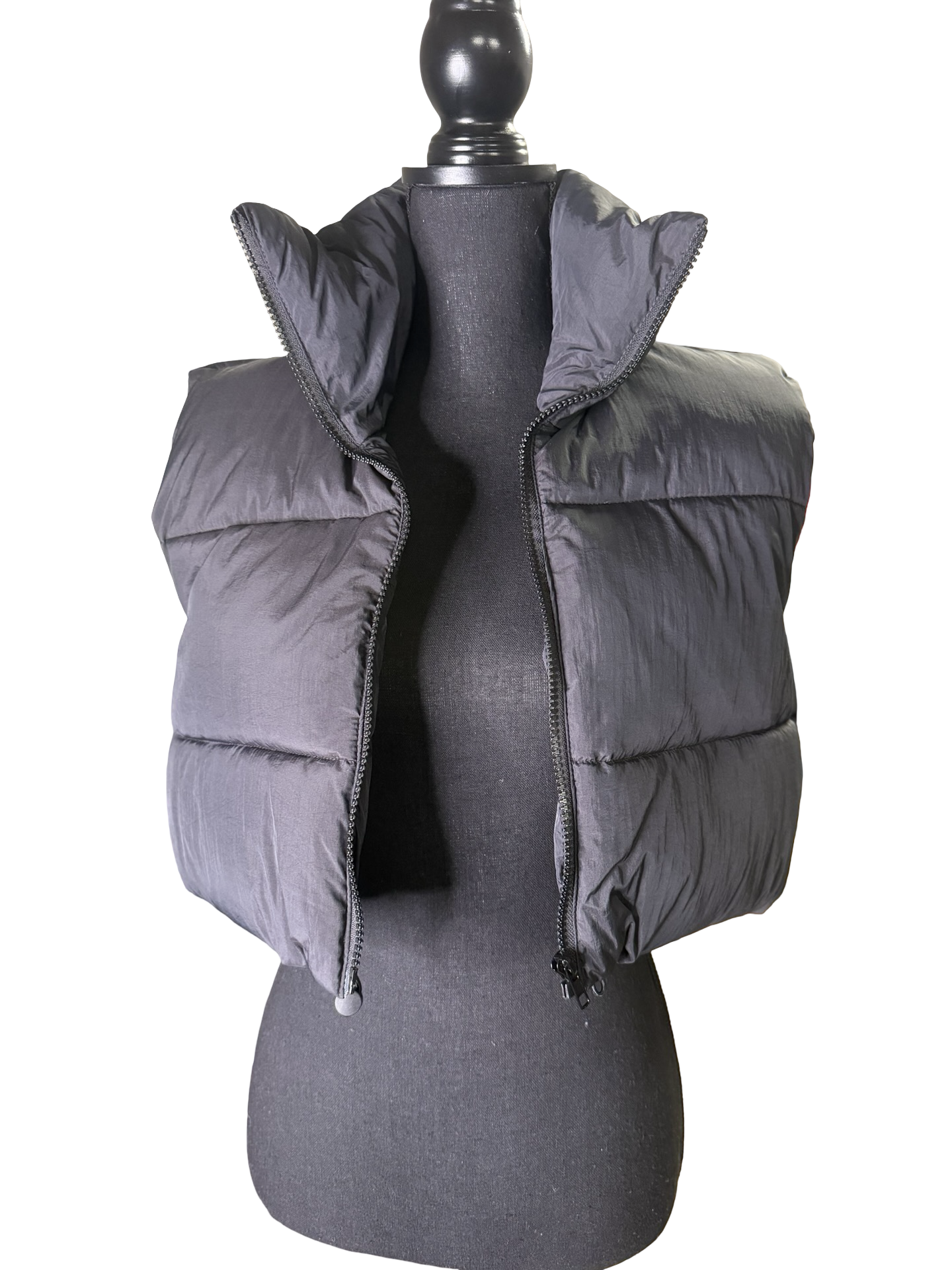 Cropped Black Puffer Vest - The Vault by Sacha