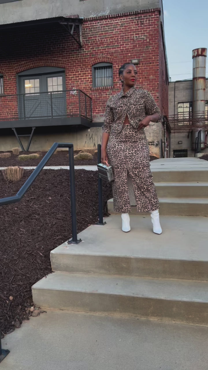 Denim Leopard| Pencil SKIRT ONLY