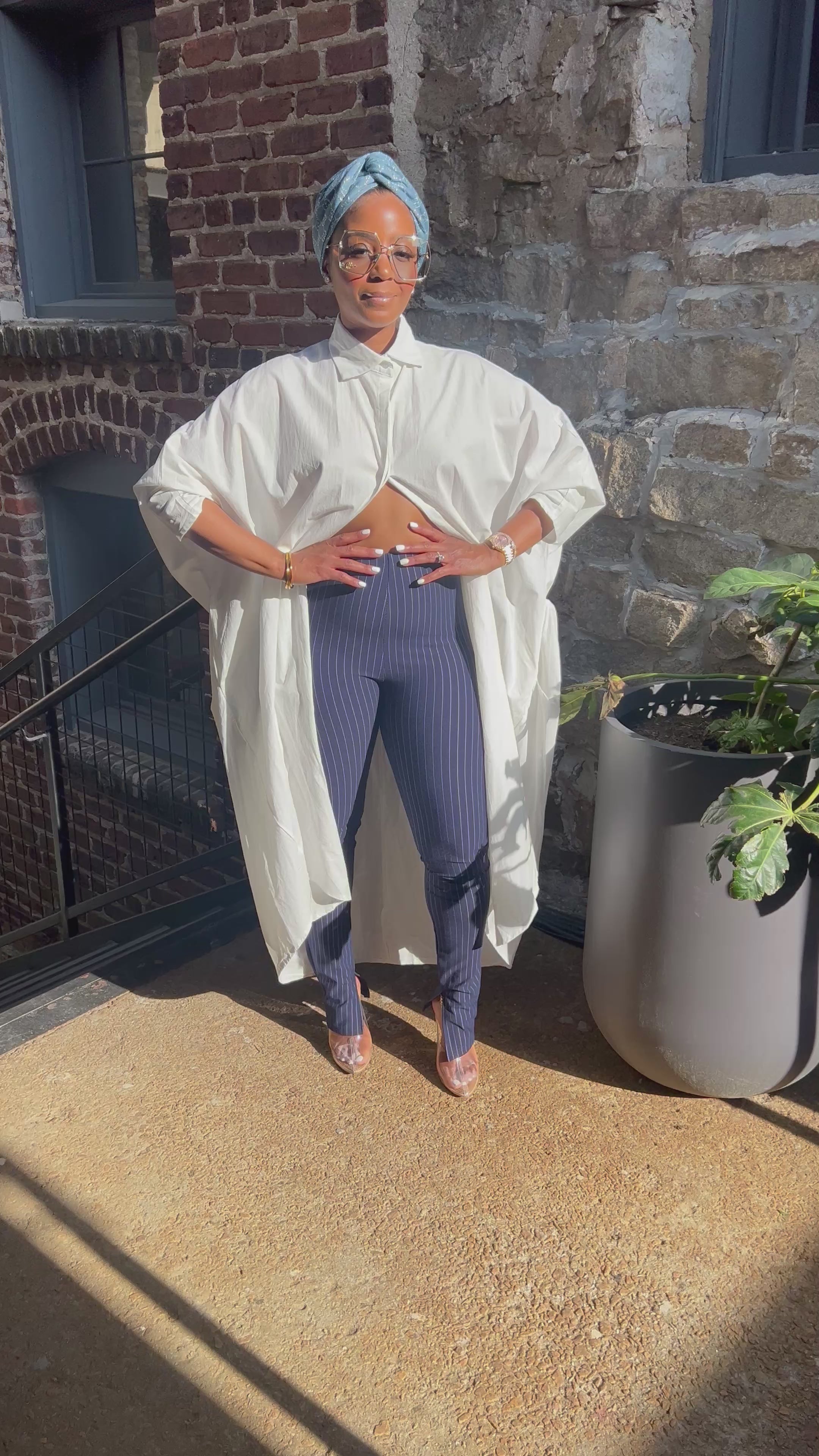 Pinstripe Split Bottom Leggings