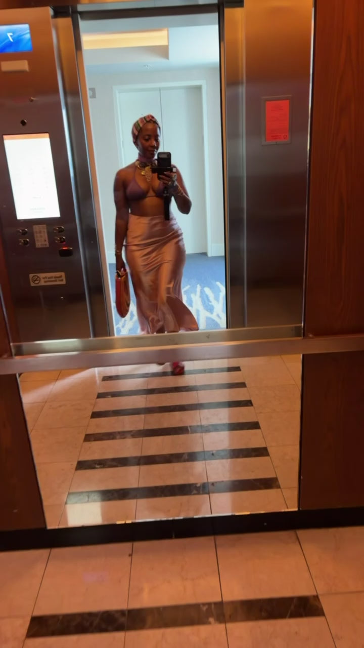 Blush Satin midi SKIRT