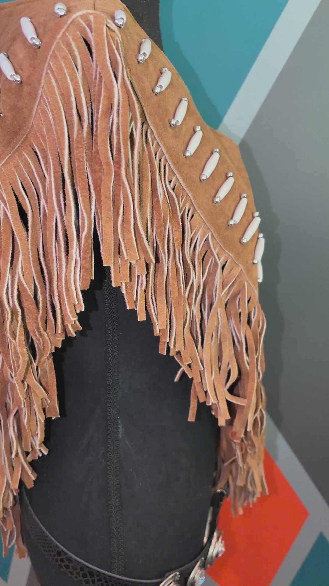Buffalo bone Suede Poncho