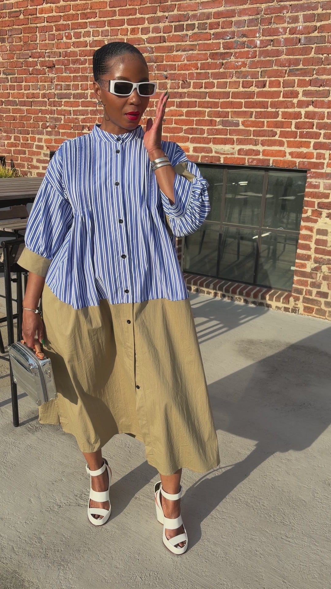 Pinstripe & Poise Shirt Dress