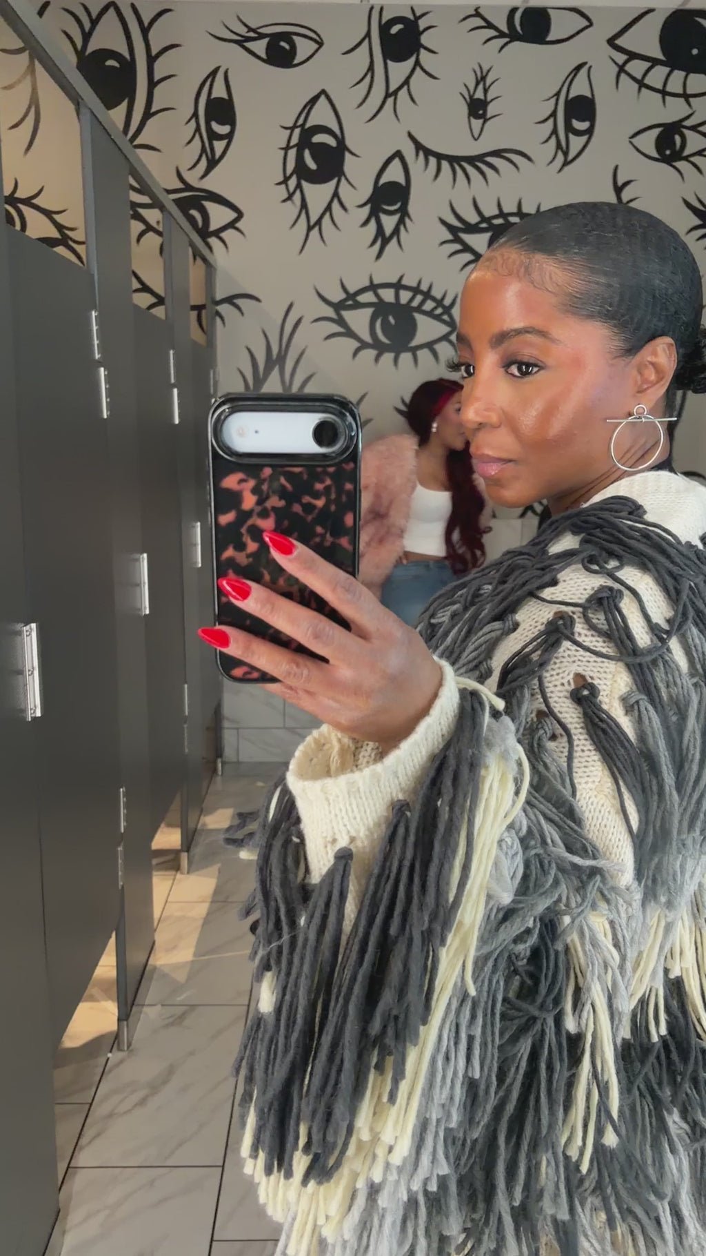 Shake it Baby Fringe Sweater Coat (GREY)