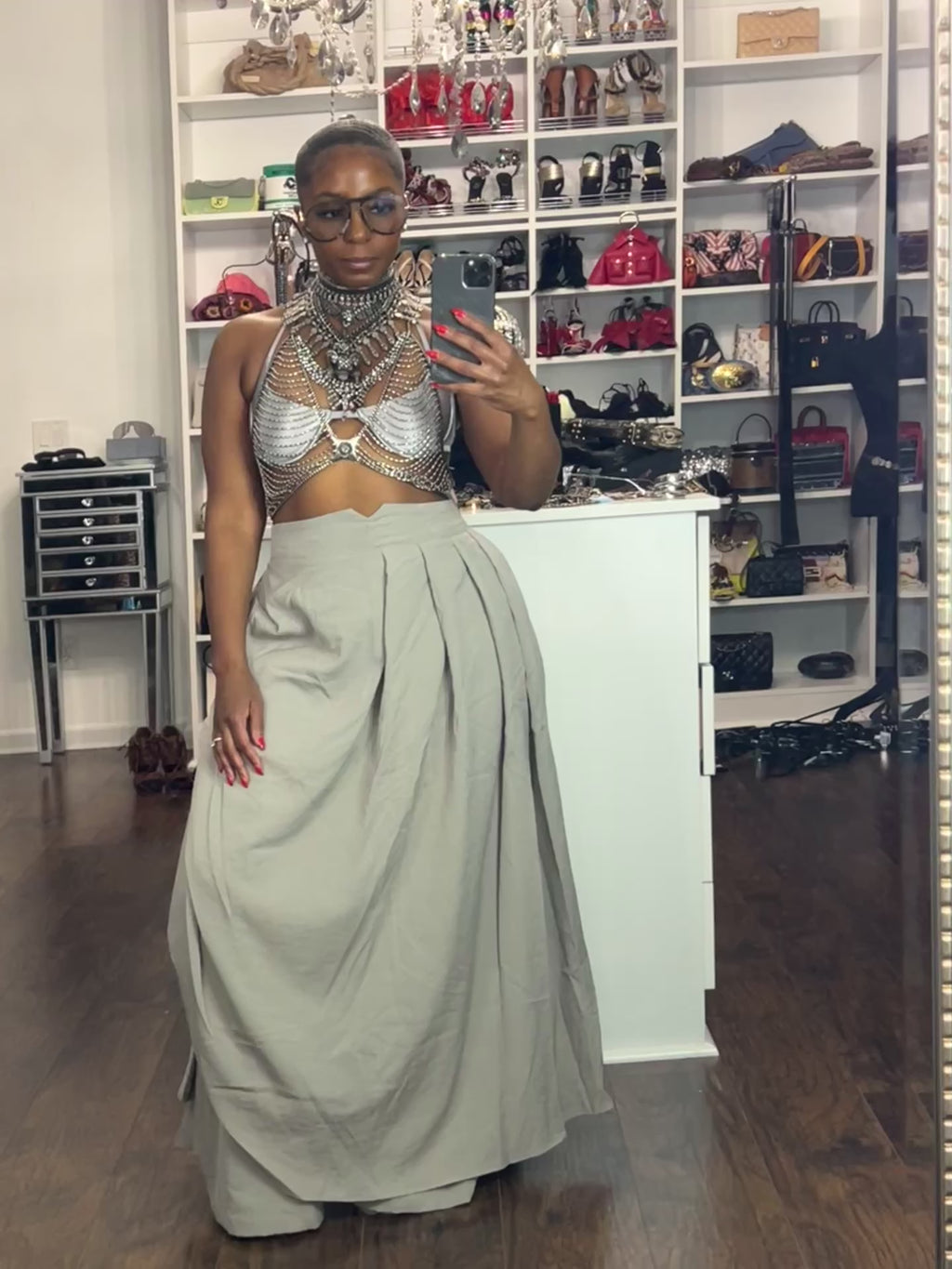 Grey Drape Pants 6/20