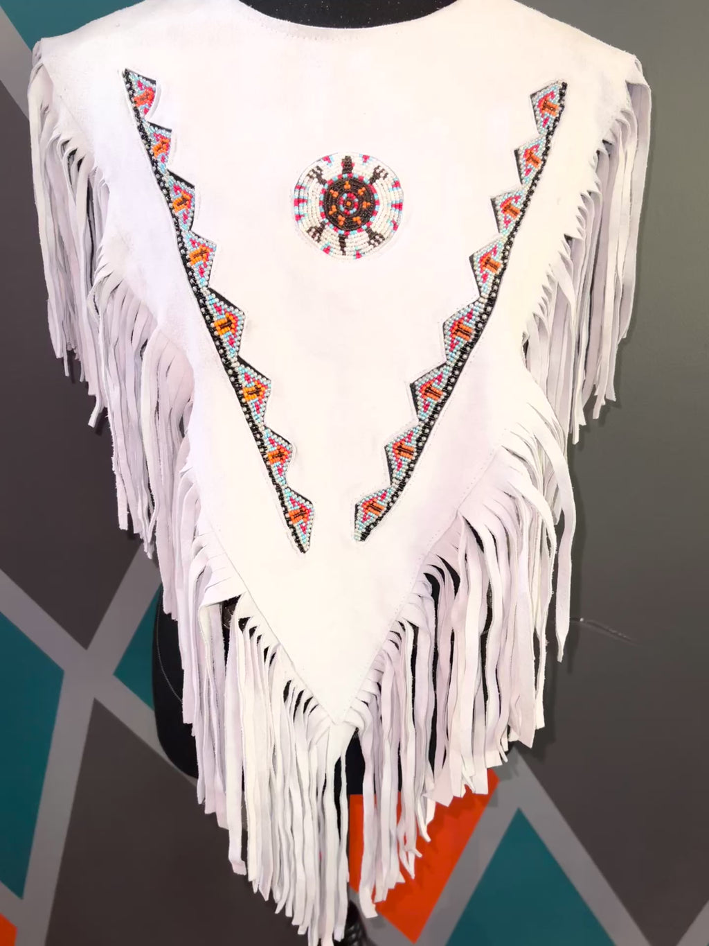 Suede beaded Poncho -Preorder