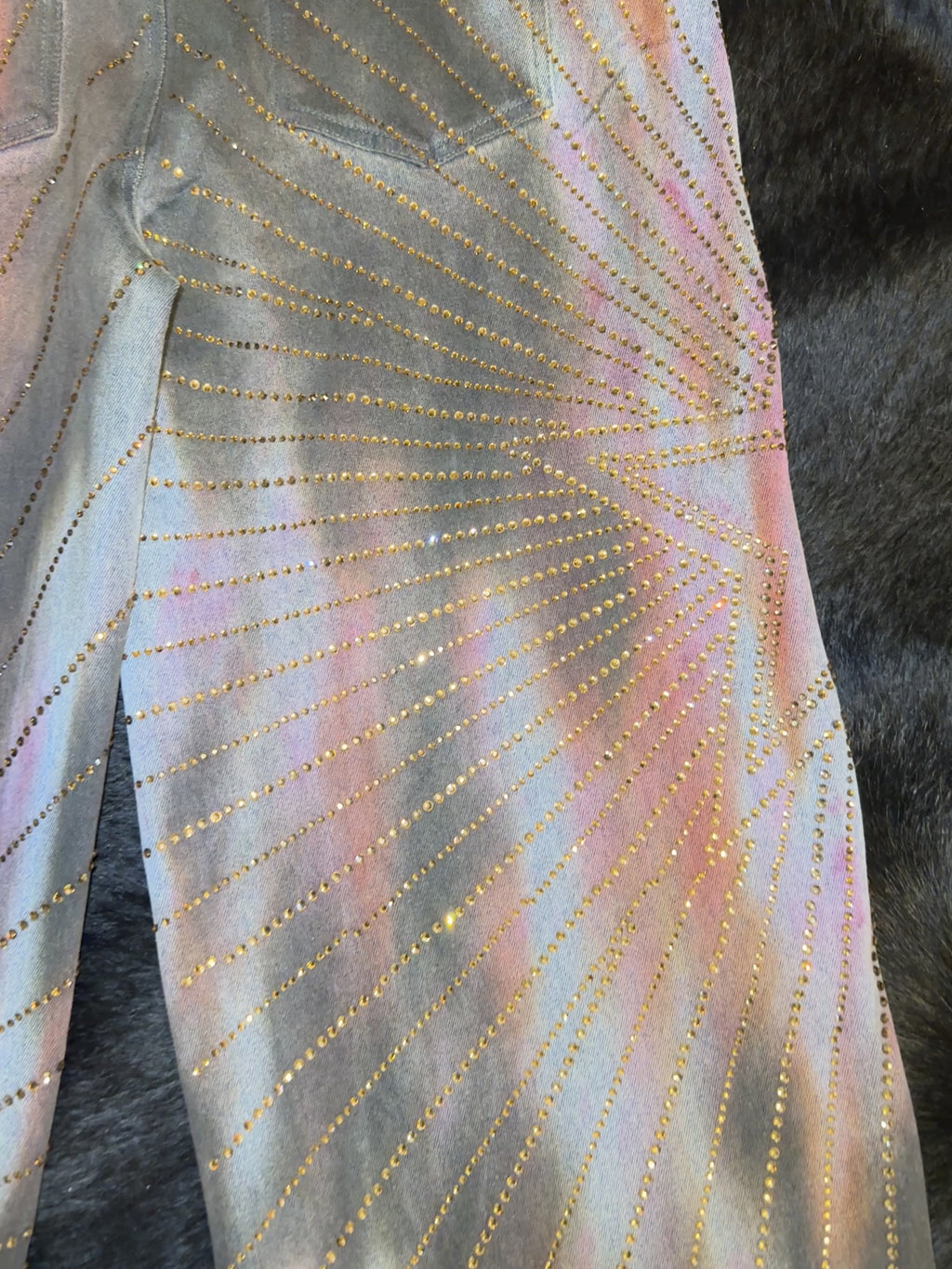 Celestial Dream Tie-Dye Crystal Jeans