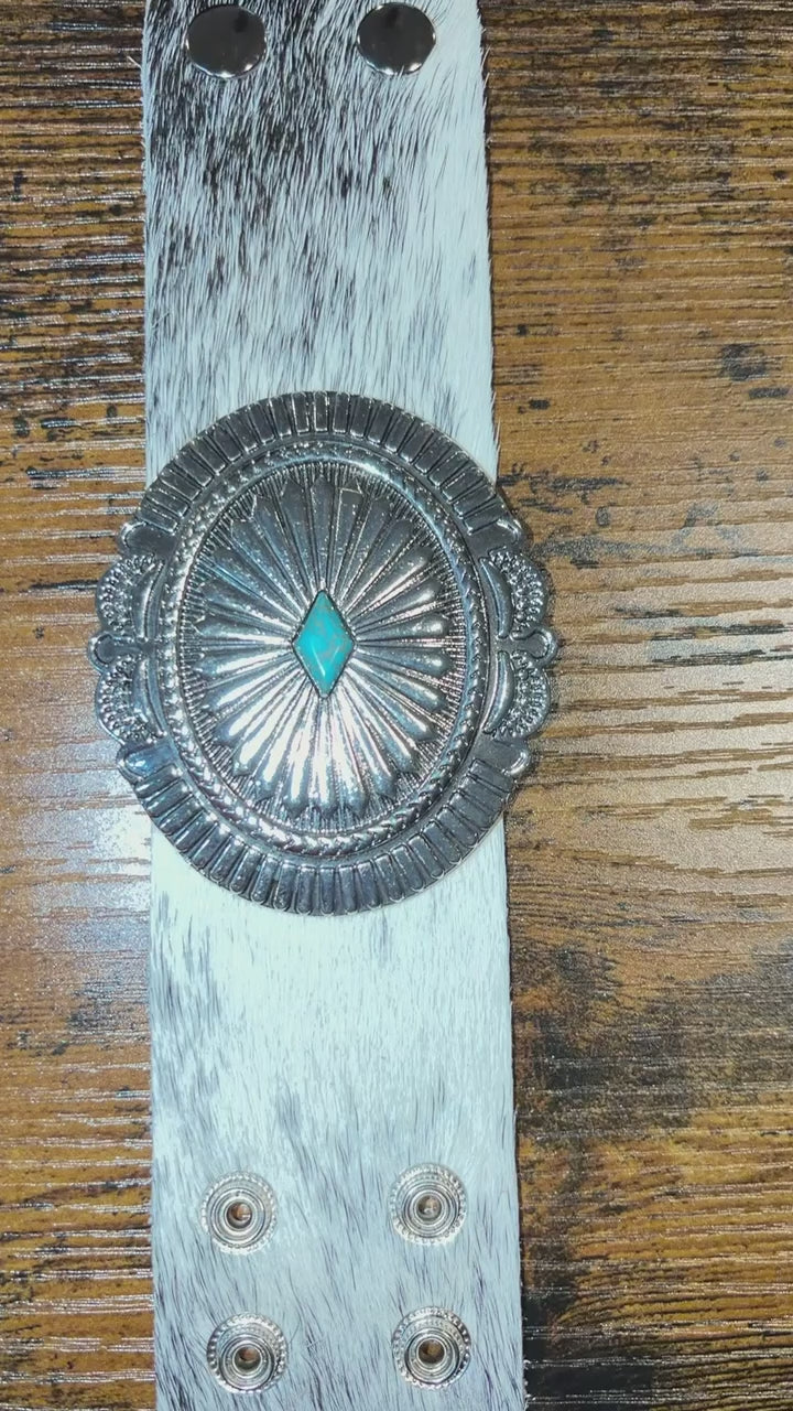 The Concho Collection - Genuine Leather Cuff Bracelet