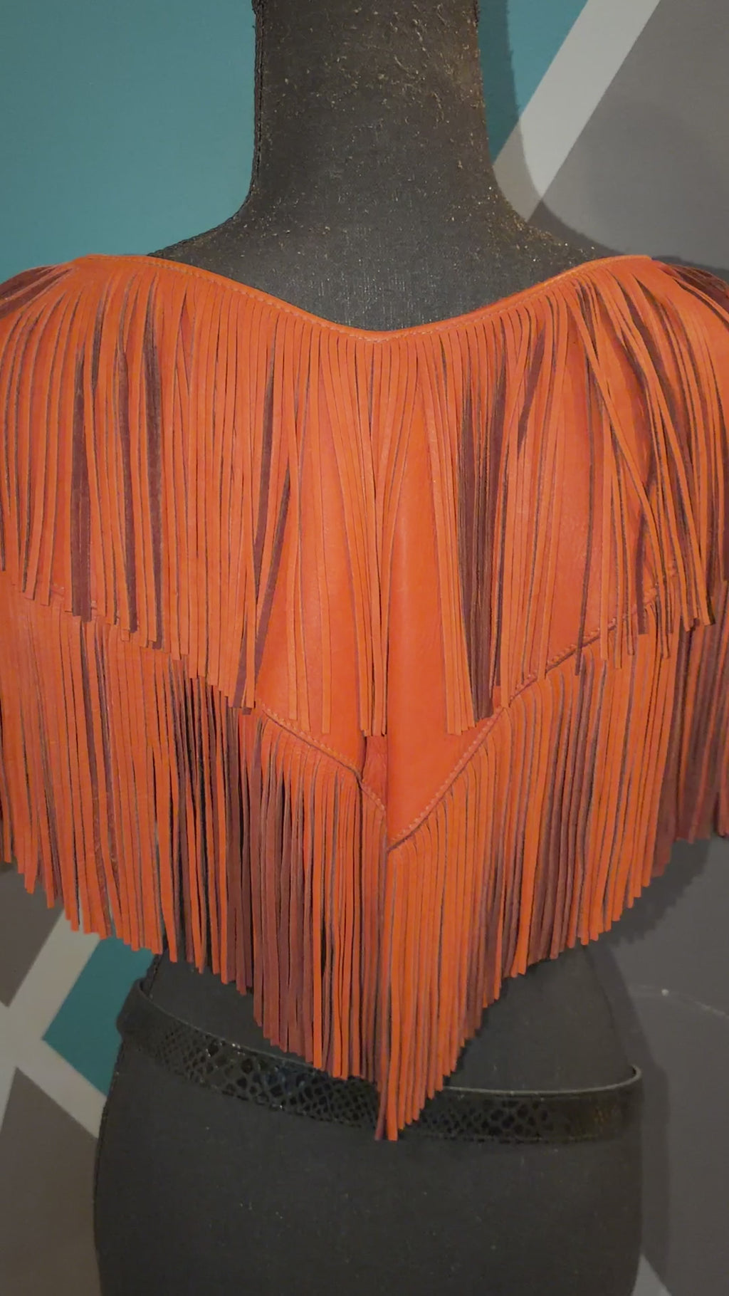 Leather Fringe cape