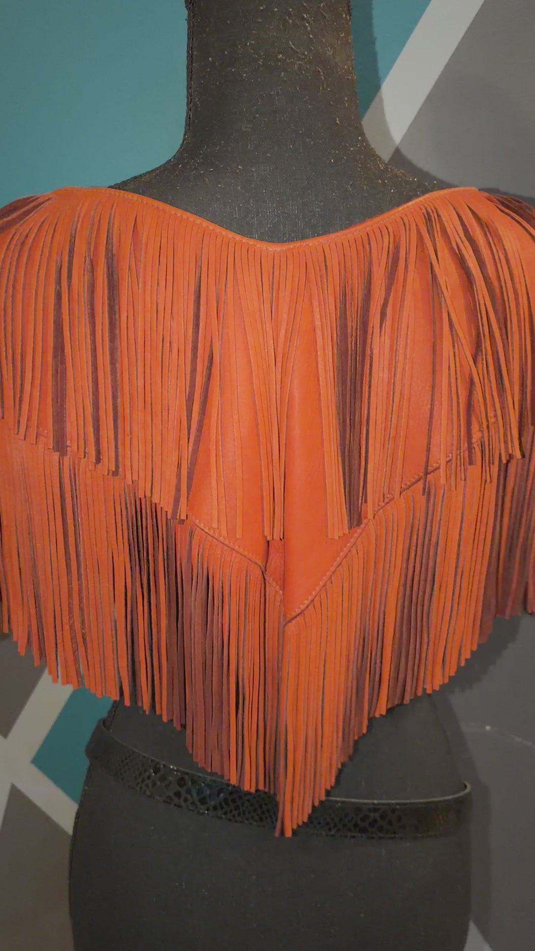 Leather Fringe cape