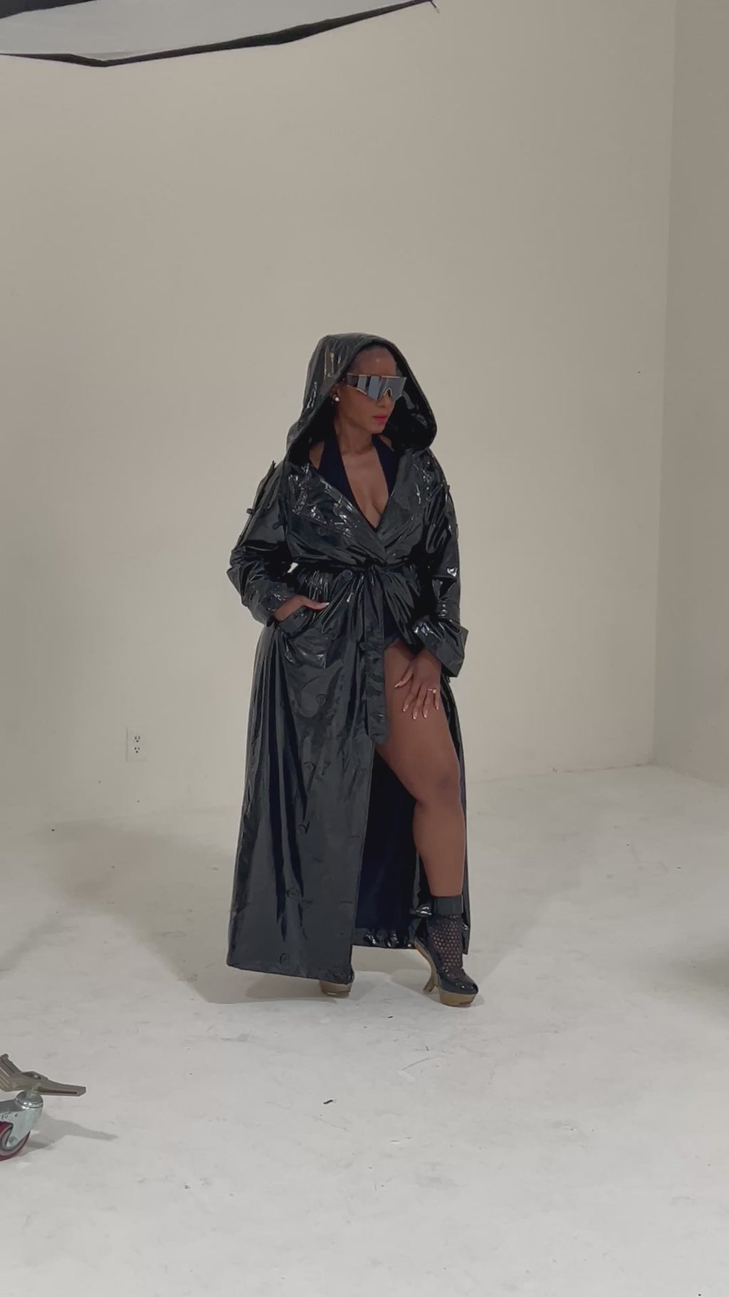 Patent leather Raincoat / Trench coat