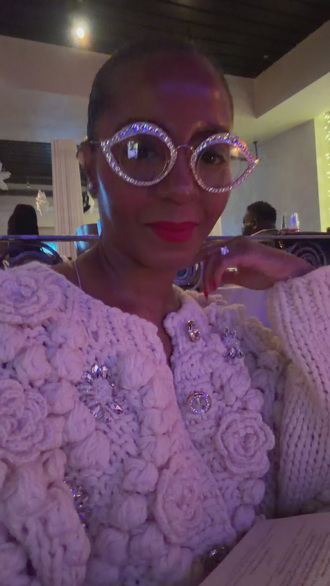 Crystal Chrochet flowers Cardigan✨