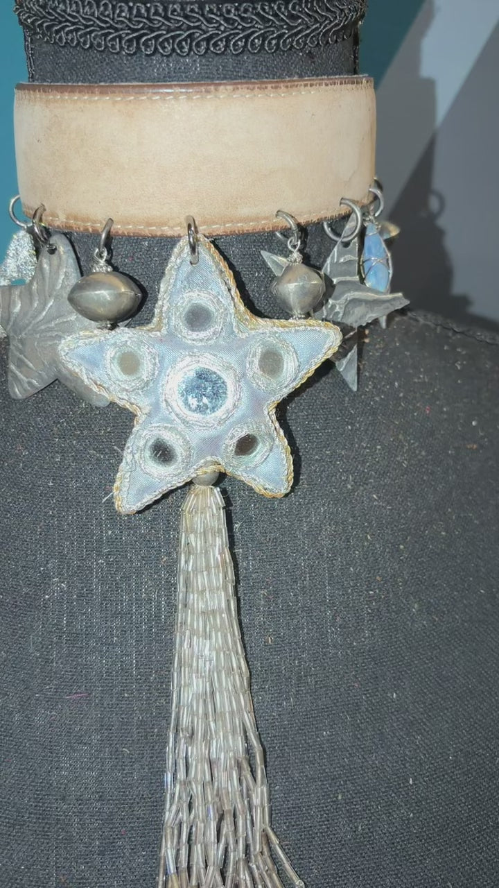 Shooting Star Handmade Leather Choker