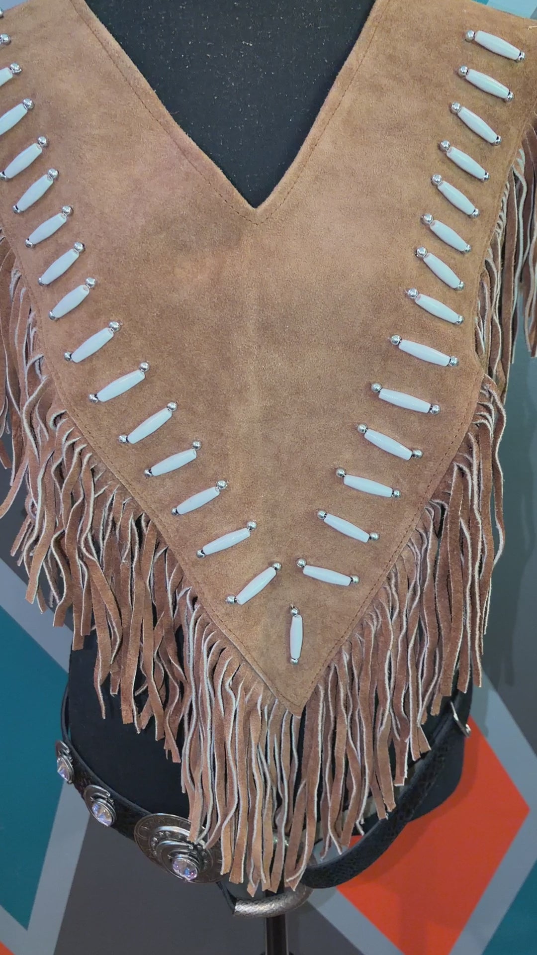 Buffalo bone Suede Poncho