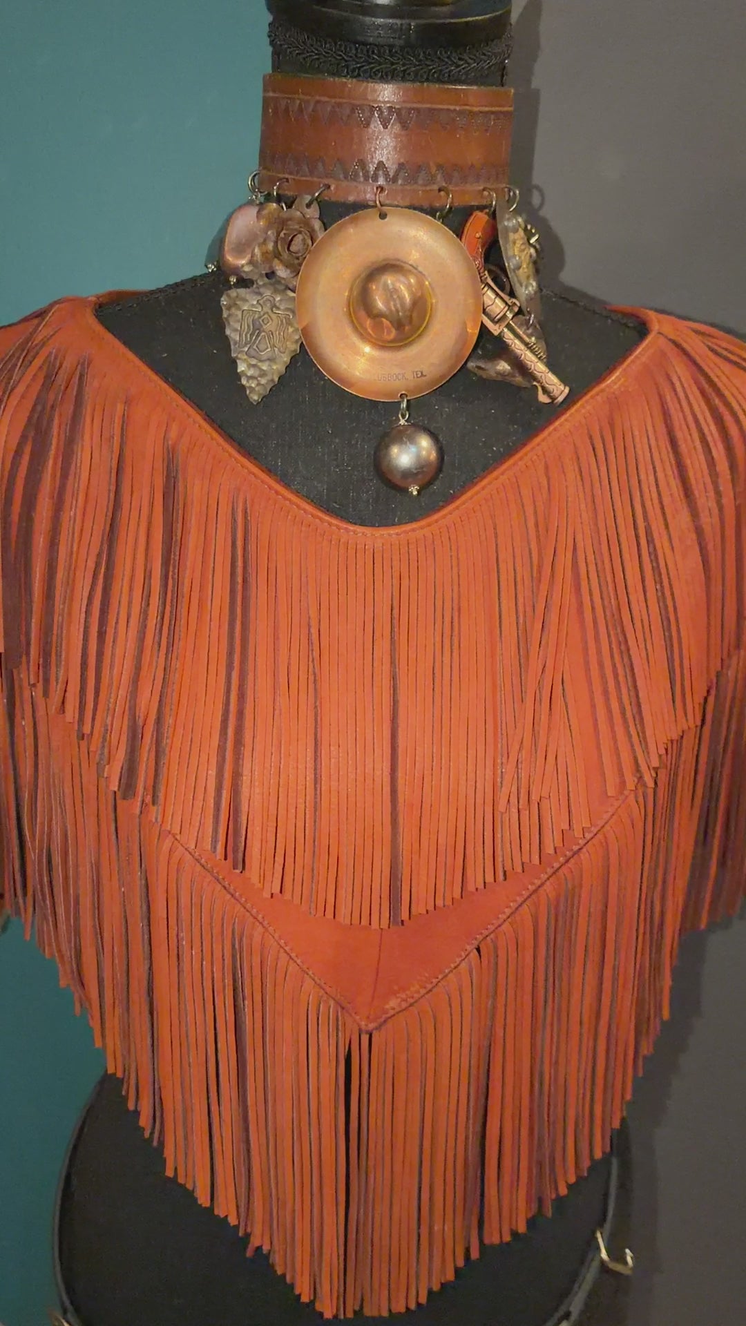 Leather Fringe cape