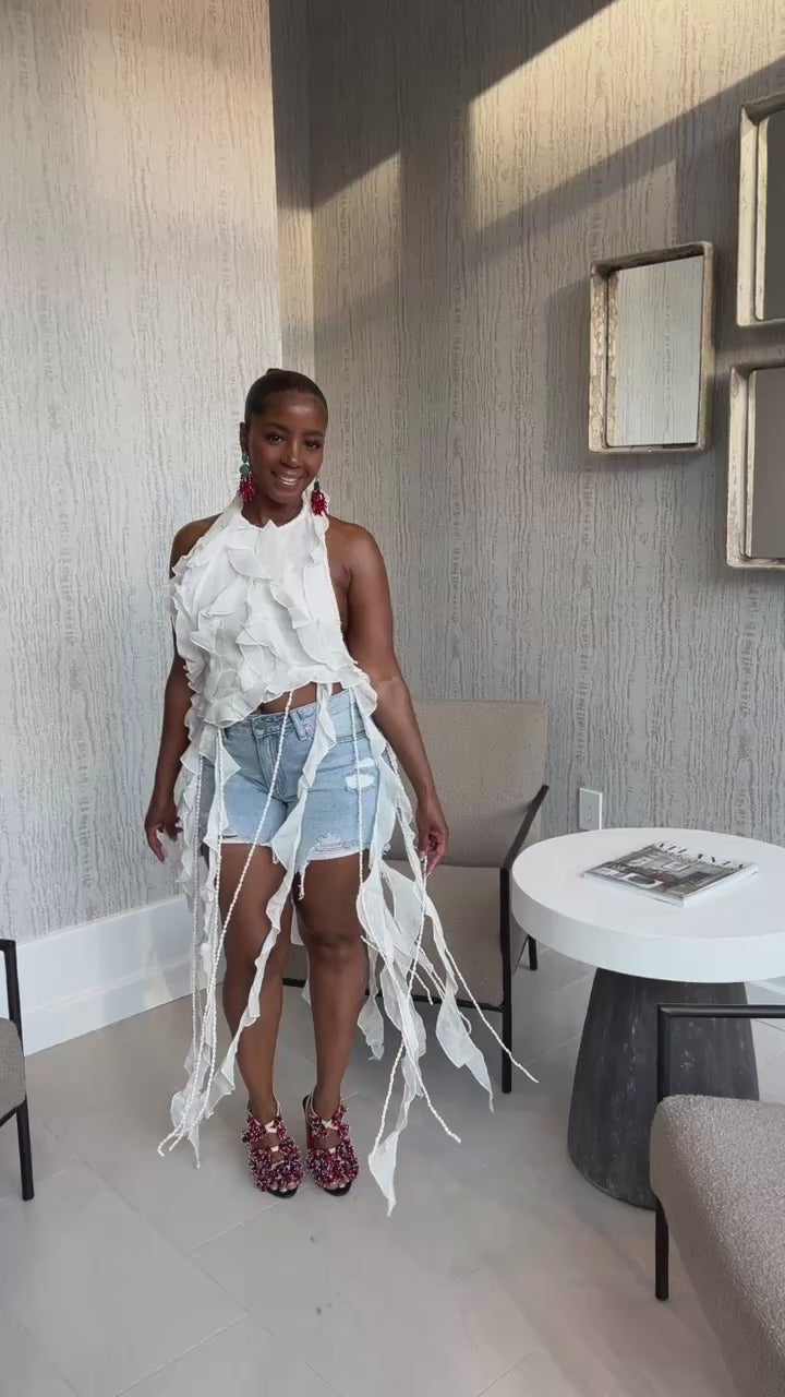Light Wash Distressed Denim Shorts | FINAL SALE