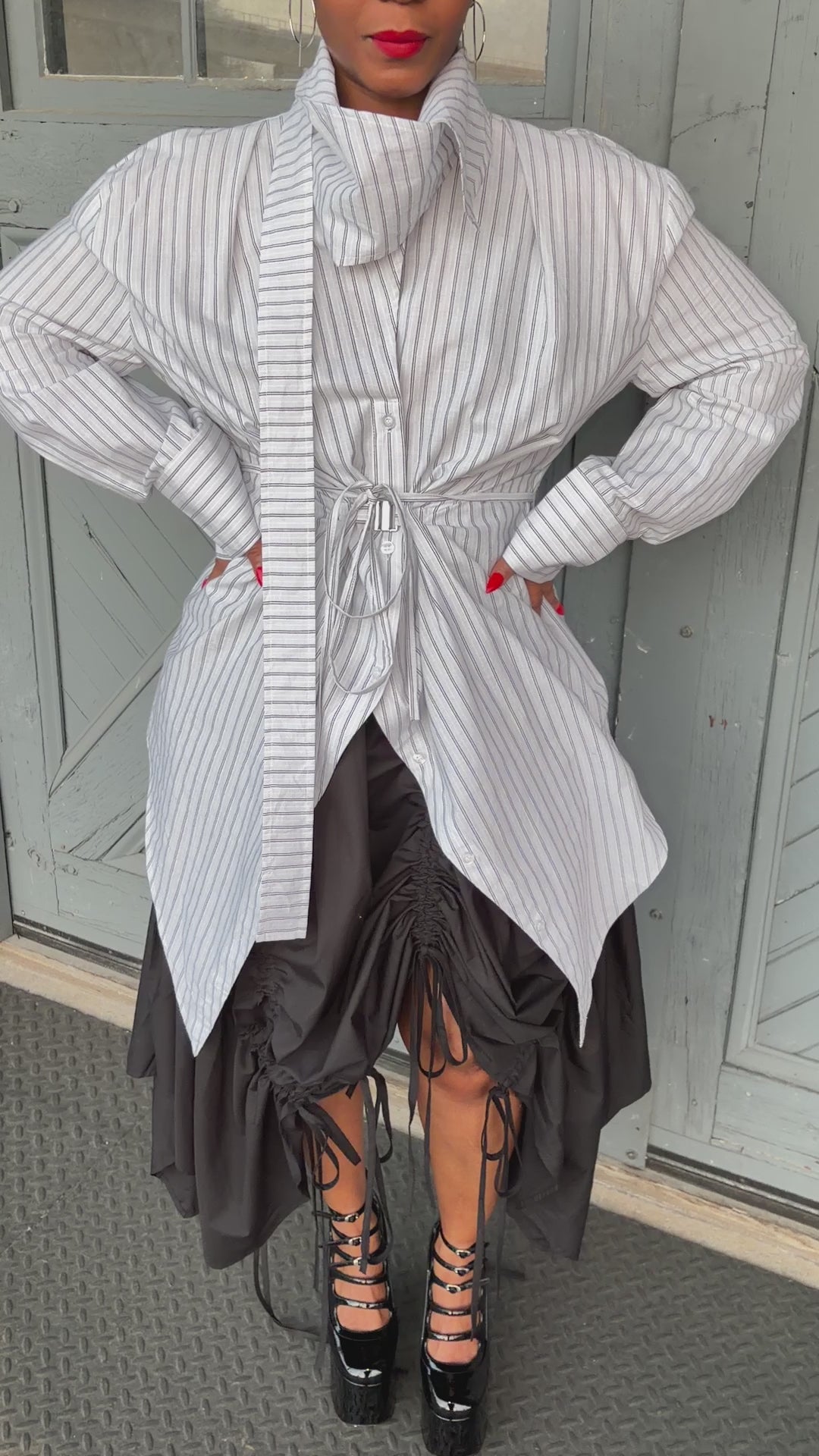 Pinstripe Tunic Shirt-Limited