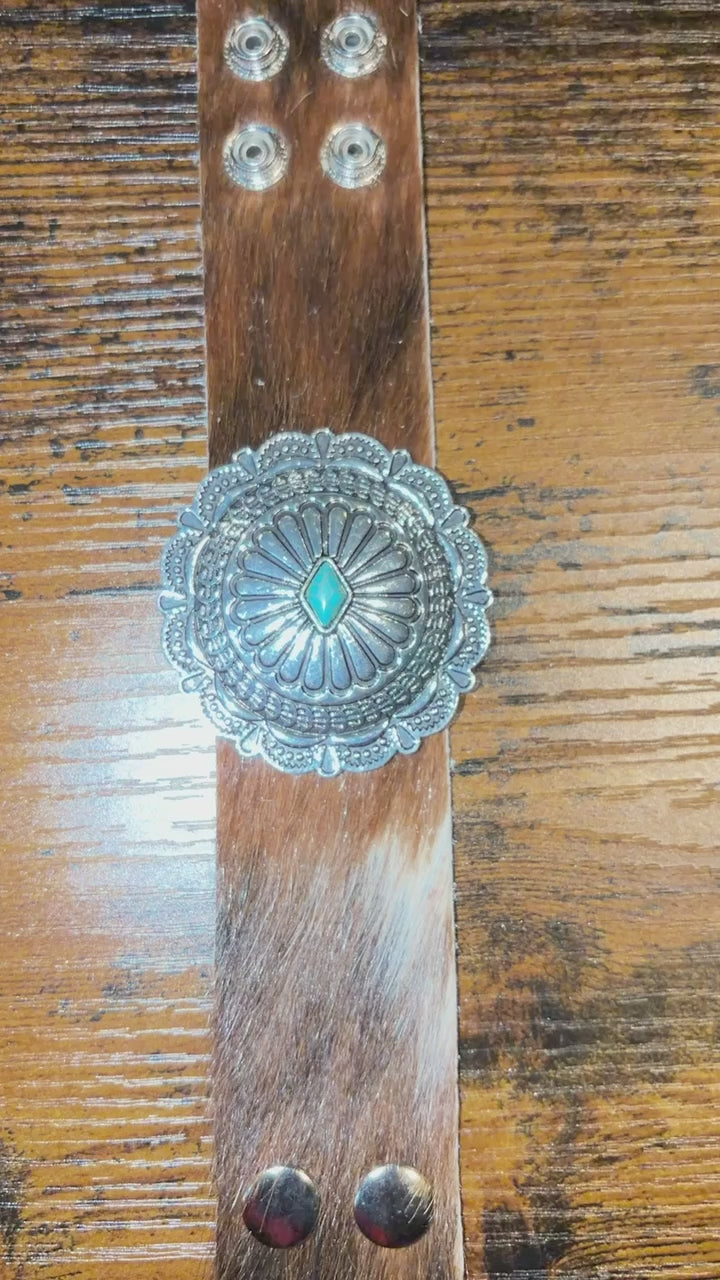 The Concho Collection - Genuine Leather Cuff Bracelet