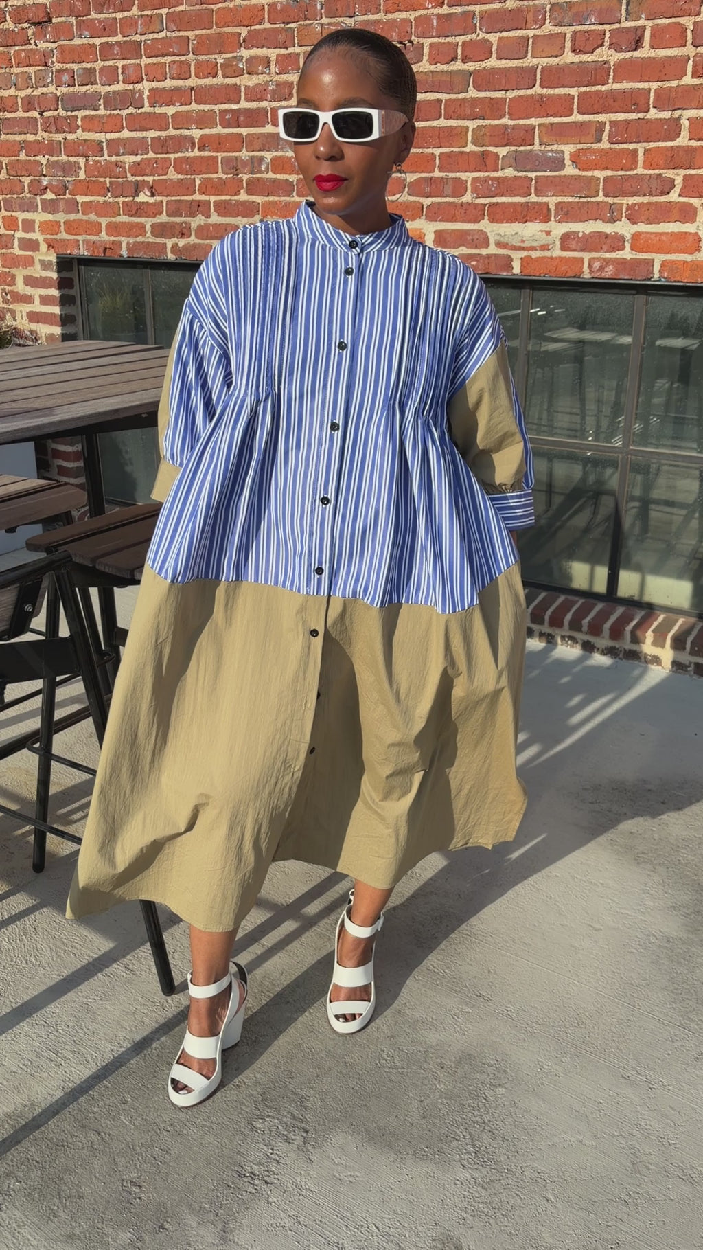 Pinstripe & Poise Shirt Dress