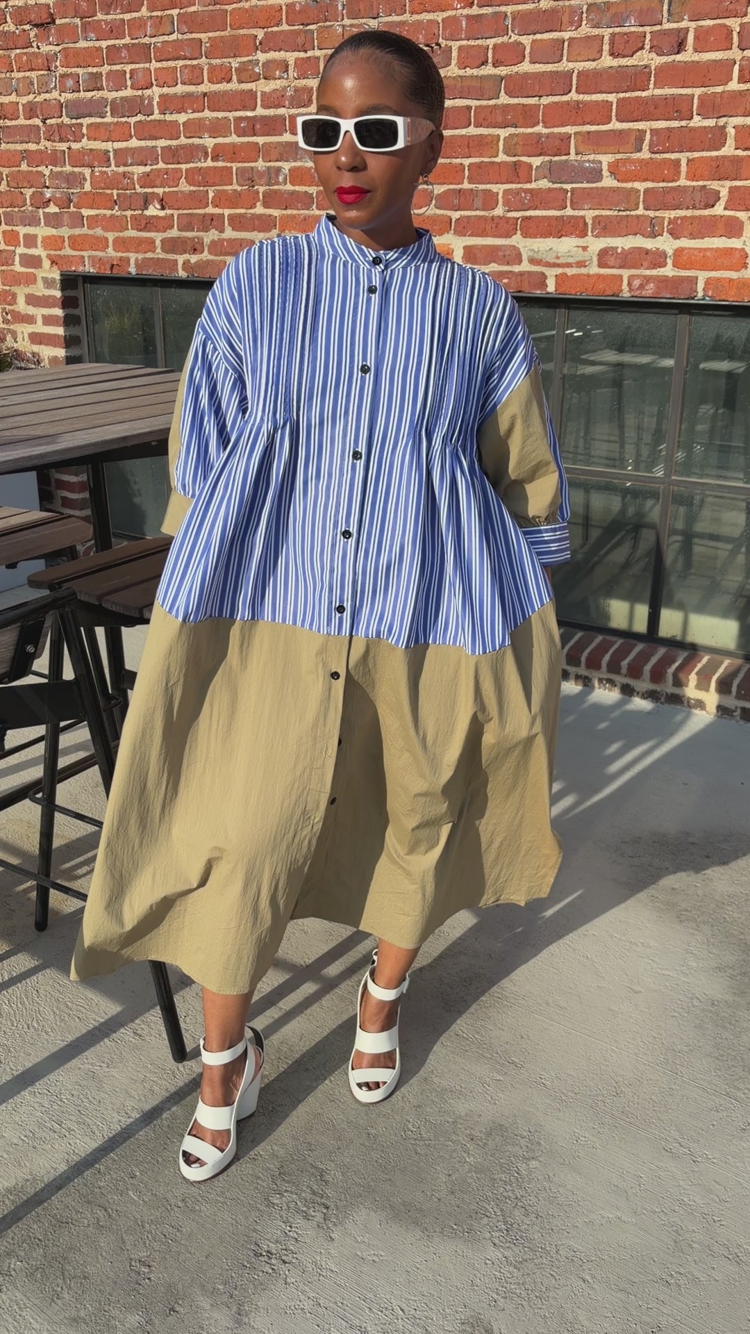 Pinstripe & Poise Shirt Dress