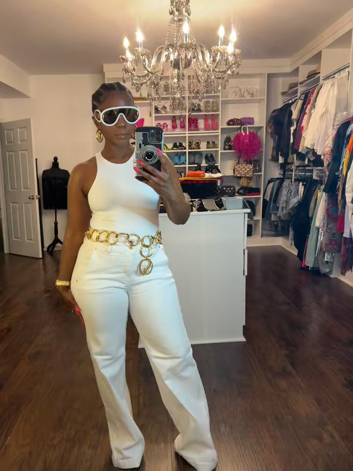 Golden buttons Wide Leg Trouser Jeans