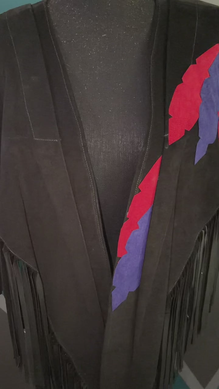 War Paint Genuine Leather Vintage Fringe Poncho