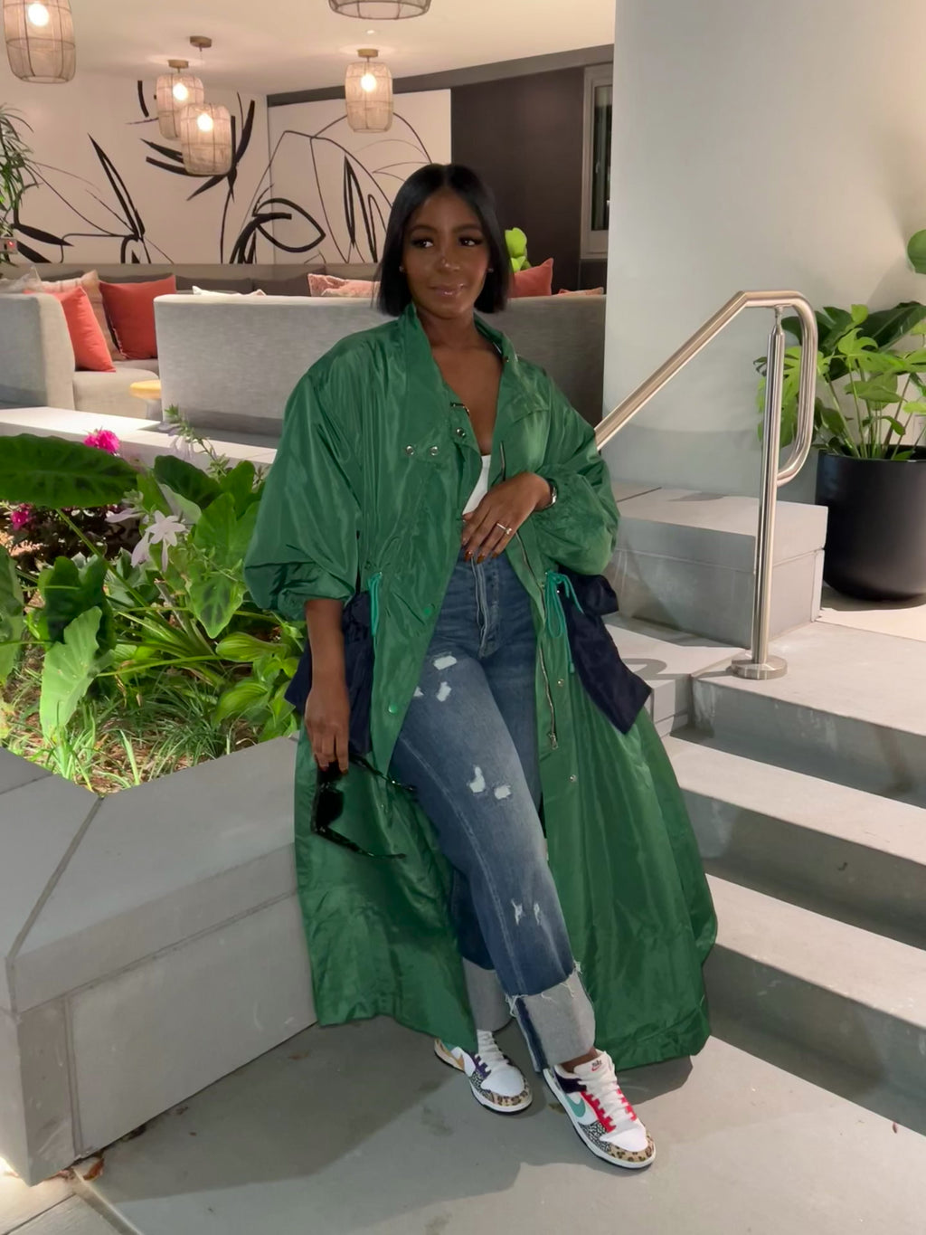 Green with Envy Maxi Windbreaker