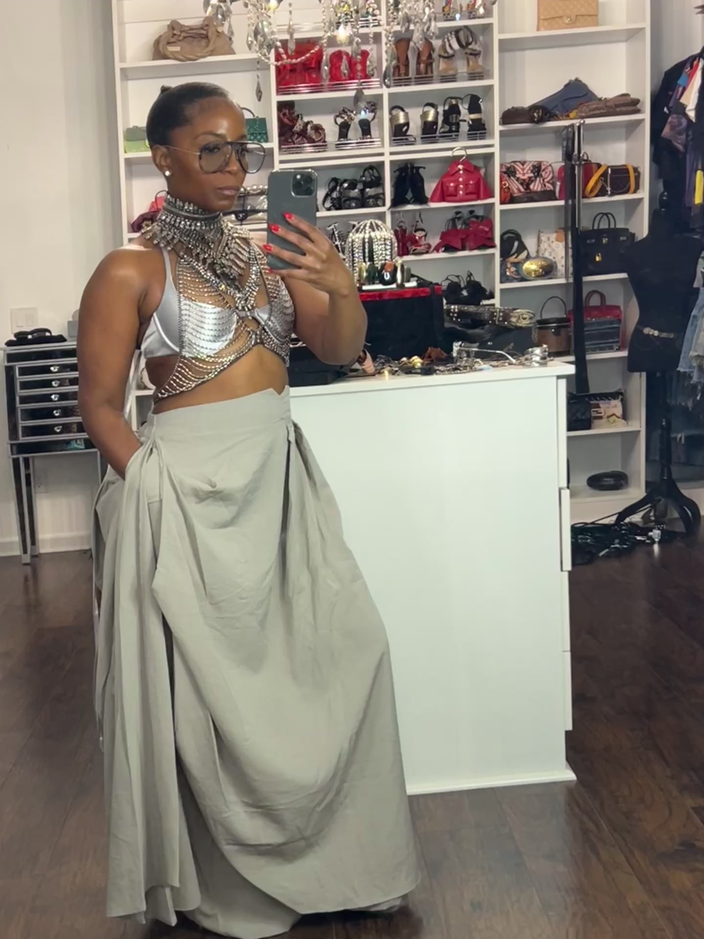 Grey Drape Pants 6/20