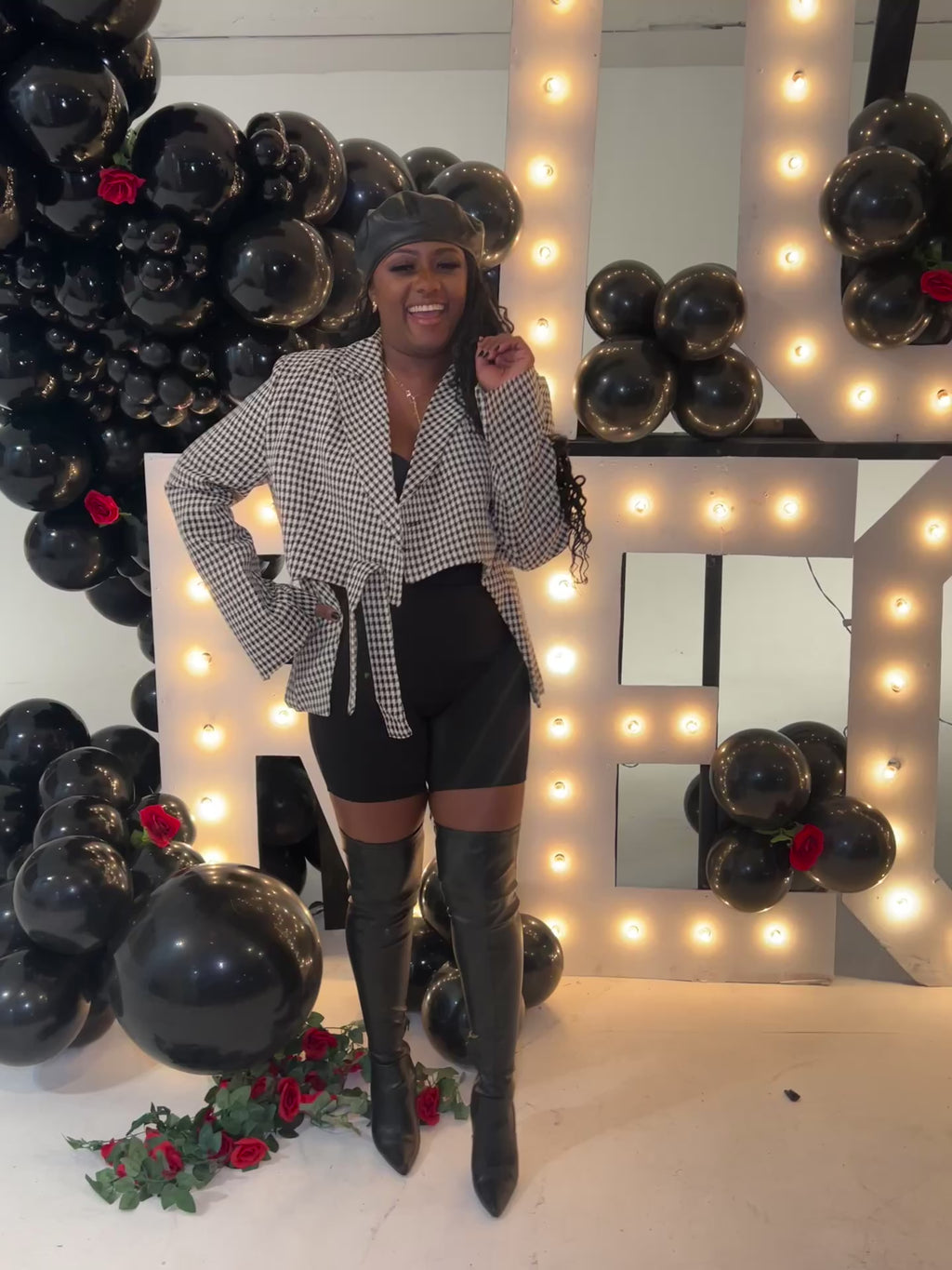 High Low Gingham Blazer| FINAL SALE