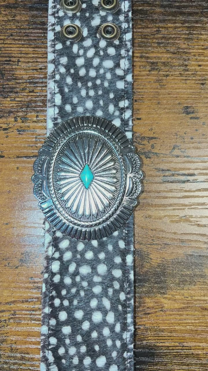 The Concho Collection - Genuine Leather Cuff Bracelet